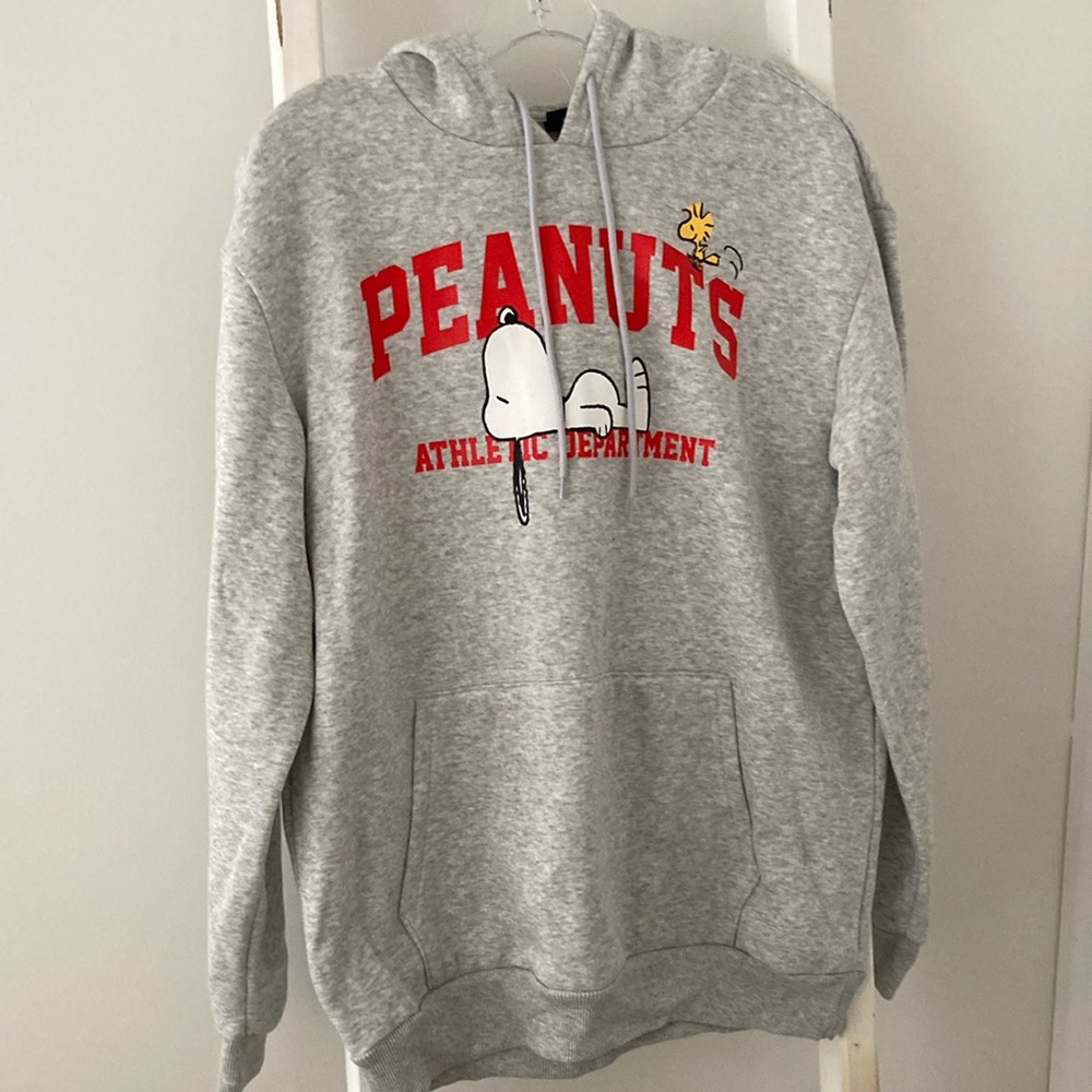 Peanuts Gray Hoodie with Red Print